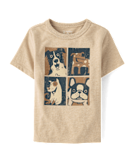 Baby And Toddler Boys Dog Faces Graphic Tee