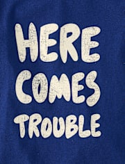 Baby And Toddler Boys Here Comes Trouble Graphic Tee