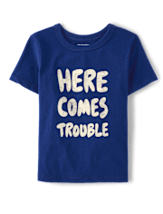 Baby And Toddler Boys Here Comes Trouble Graphic Tee