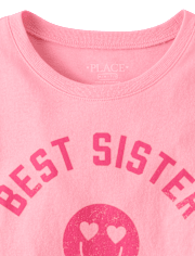 T-shirt graphique « Meilleure sœur » pour filles