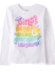 Girls Positive Words Graphic Tee