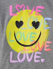 Girls Emoji Love Graphic Tee