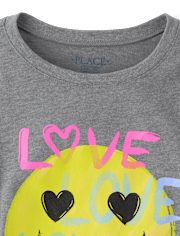 Girls Emoji Love Graphic Tee