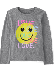 Girls Emoji Love Graphic Tee