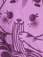 Girls Cat Ramen Graphic Tee
