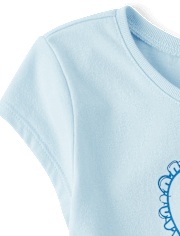 Girls Dog Bow Graphic Baby Tee