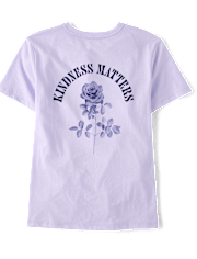 Girls Kindness Club Puff Print Front And Back Oversized Graphic Tee