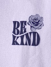 Girls Kindness Club Puff Print Front And Back Oversized Graphic Tee