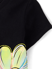 T-shirt graphique à motif cœur et fleurs pour bébés et petites filles