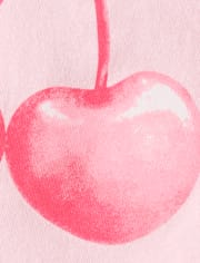 Baby And Toddler Girls Valentine's Day Bow Cherries Graphic Tee