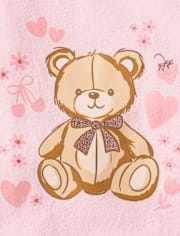 Baby And Toddler Girls Valentine's Day Teddy Bear Hearts Graphic Tee