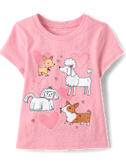 Baby And Toddler Girls Dog Friends Graphic Tee