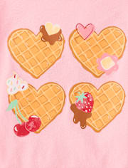 Baby And Toddler Girls Heart Waffles Graphic Tee