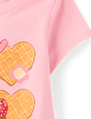 Baby And Toddler Girls Heart Waffles Graphic Tee