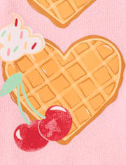 Baby And Toddler Girls Heart Waffles Graphic Tee