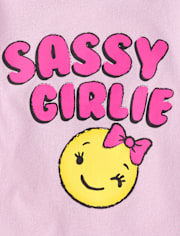 Baby And Toddler Girls Sassy Girlie Emoji Graphic Tee