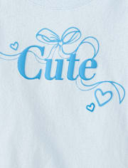 Baby And Toddler Girls Cute Bow Graphic Tee