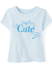 Baby And Toddler Girls Cute Bow Graphic Tee