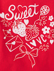 Baby And Toddler Girls Valentine's Day Sweet Doodles Graphic Tee
