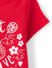 Baby And Toddler Girls Valentine's Day Sweet Doodles Graphic Tee