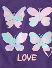 Baby And Toddler Girls Butterfly Love Graphic Tee
