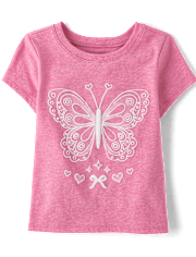 Baby And Toddler Girls Butterfly Graphic Tee