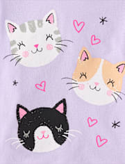 Baby And Toddler Girls Cat Friends Graphic Tee