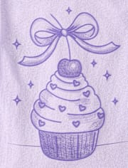 Baby And Toddler Girls Cupcake Bow Graphic Tee