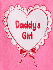 Baby And Toddler Girls Valentine's Dat Daddy's Girl Heart Graphic Tee