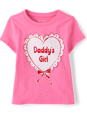 Baby And Toddler Girls Valentine's Dat Daddy's Girl Heart Graphic Tee