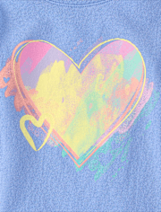 Baby And Toddler Girls Sweet Heart Art Graphic Tee