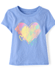 Baby And Toddler Girls Sweet Heart Art Graphic Tee