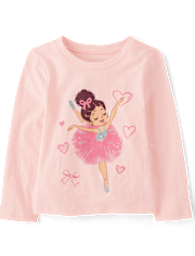 Baby And Toddler Girls Ballerina Graphic Tee
