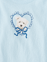 Baby And Toddler Girls Dog Heart Graphic Tee