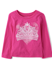 Baby And Toddler Girls Princess Crown Graphic Tee