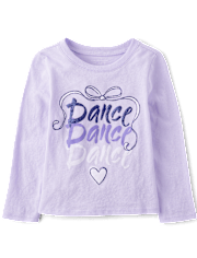Baby And Toddler Girls Dance Glitter Graphic Tee