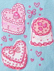 Baby And Toddler Girls Sweet Heart Cakes Puff Print Graphic Tee