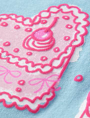 Baby And Toddler Girls Sweet Heart Cakes Puff Print Graphic Tee