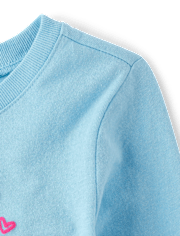 T-shirt graphique à imprimé cœurs et gâteaux pour bébés et petites filles