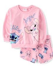 Toddler Girls Stitch And Angel 2-Piece Outfit Set