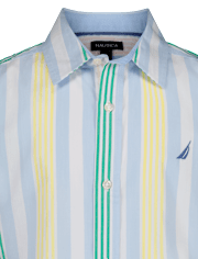 Boys Nautica® Colorblock Striped Button Up Shirt