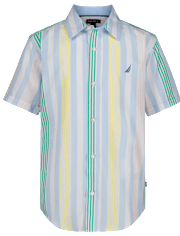 Boys Nautica® Colorblock Striped Button Up Shirt