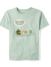 T-shirt graphique humoristique sur les œufs de Pâques pour garçons
