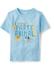 Baby And Toddler Boys Birthday Party Animal Graphic Tee