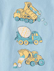Baby And Toddler Boys Easter Construction Vehicle Graphic Tee