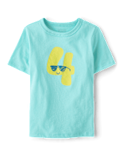 Baby And Toddler Boys 4 Birthday Graphic Tee