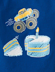 Baby And Toddler Boys Birthday Monster Truck Graphic Tee