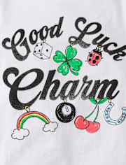 Girls St. Patrick's Day Good Luck Charm Graphic Tee