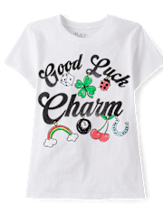 Girls St. Patrick's Day Good Luck Charm Graphic Tee