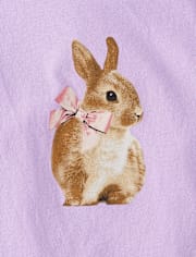 Girls Easter Bunny Bow Graphic Tee